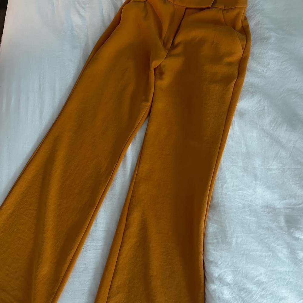 Express Ochre Wide-Leg Trousers